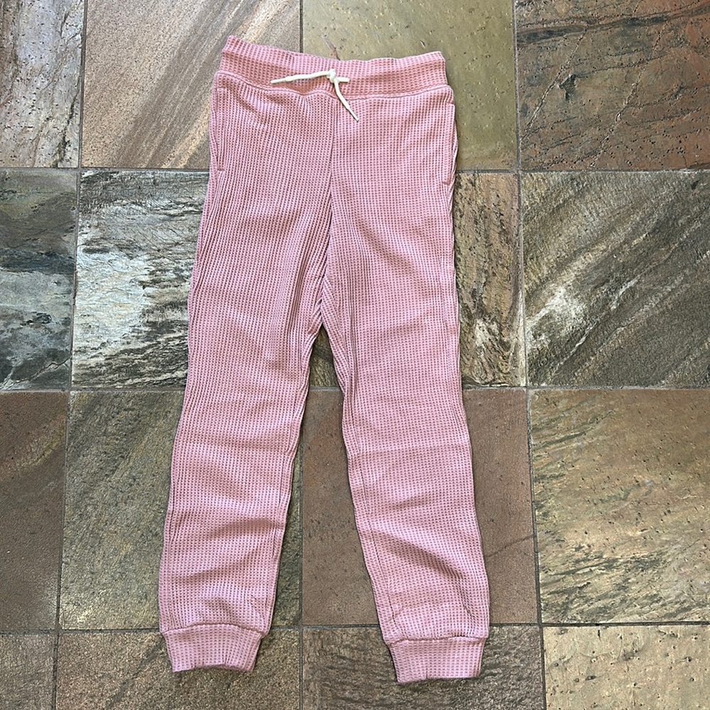 NWT GAP girls waffle knit pink jogger size 10 years